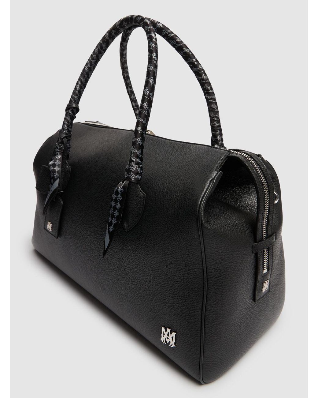Amiri Pebbled Leather Weekender Bag in Black for Men | Lyst