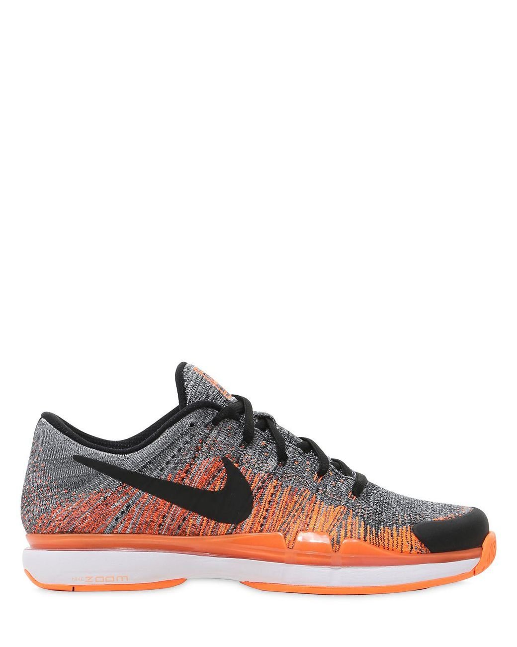Nike Federer nike vapor tennis shoes mens Zoom Vapor 9.5 Tennis Sneakers in Grey/Orange (Gray