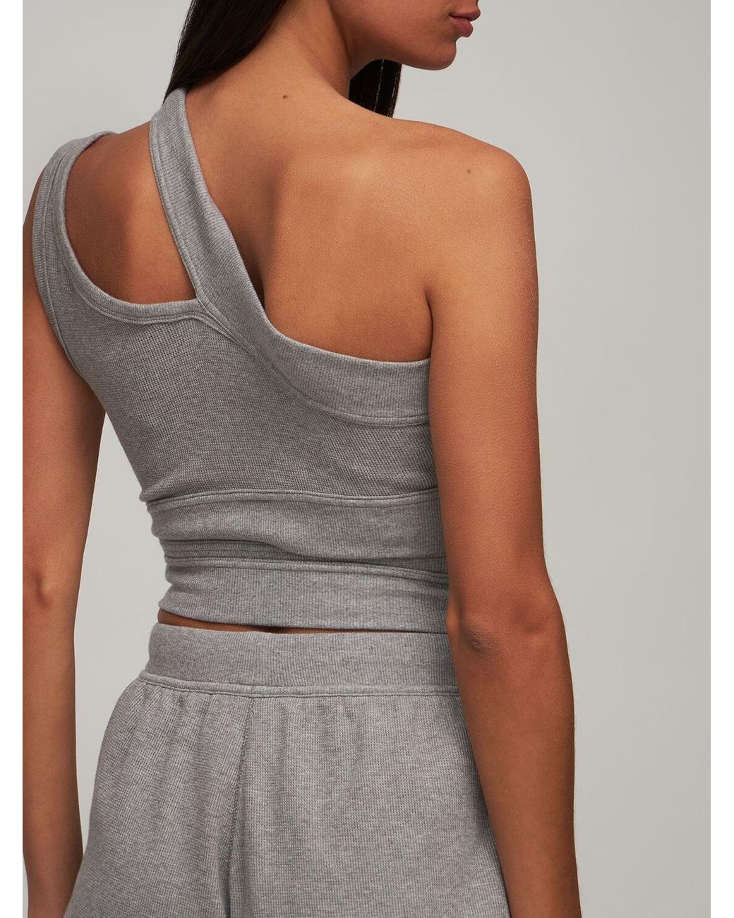 adidas Originals Blue Version Waffle Pack Wrap Bra Top in Gray | Lyst