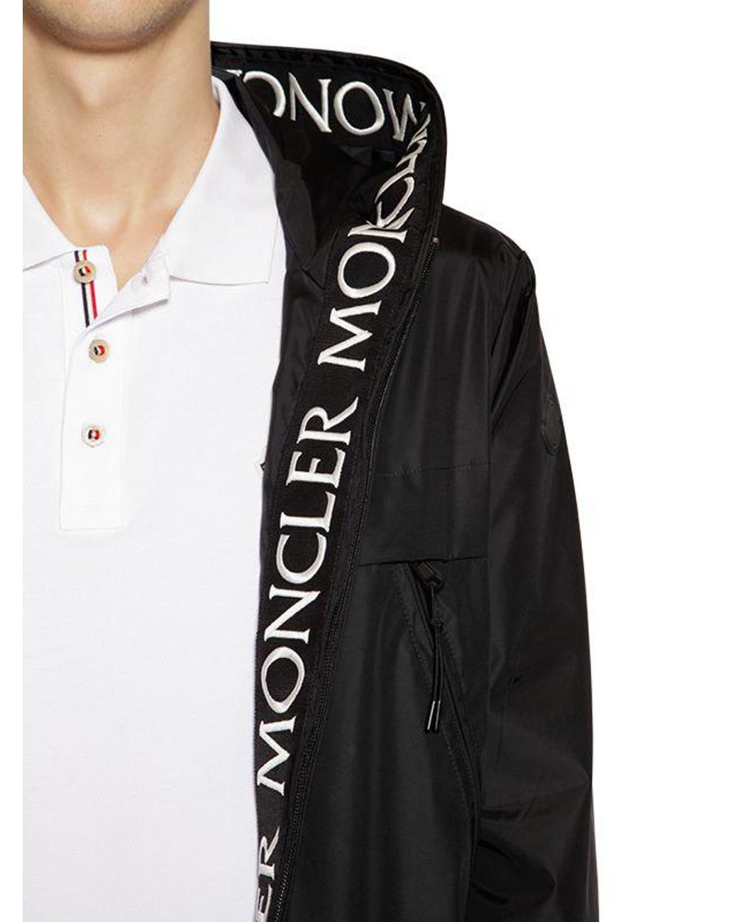 Moncler Massereau Hooded Logo Nylon Jacket in Black for Men | Lyst Canada