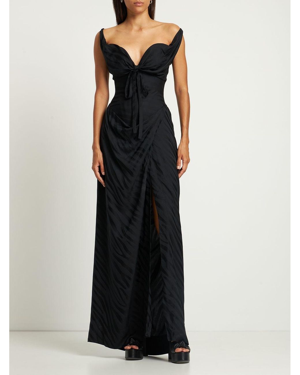 送料込/関税込■Vivienne Westwood■Iwona コルセットドレス Vivienne Westwood Iwona Draped Corset Long Dress in Black | Lyst