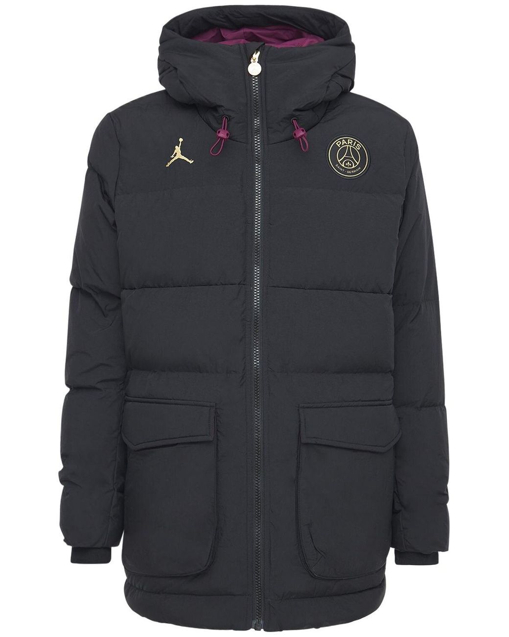 Nike Jordan Psg Hooded Down Parka in Black for Men | Lyst