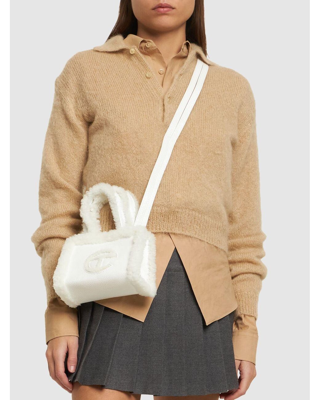 UGG X TELFAR Small Telfar Crinkle Patent Shopper Bag in White Lyst UK