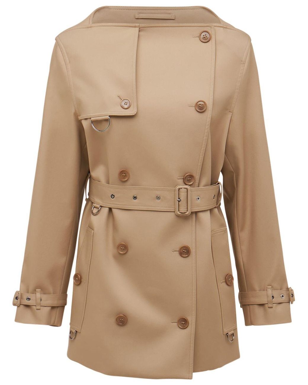 Burberry Short Cotton Canvas Trench Coat in Natural | Lyst Australia