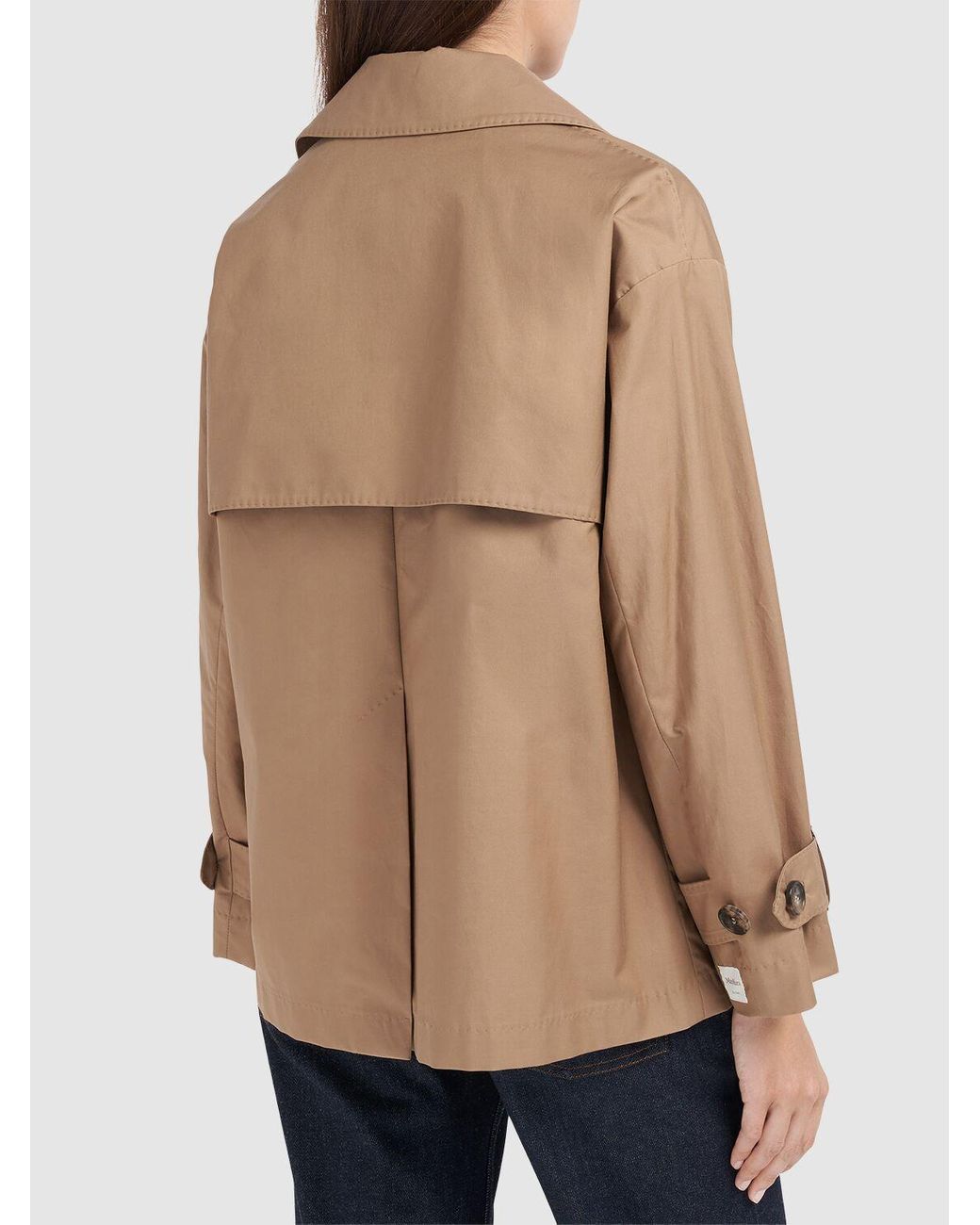 Max Mara Zeno Twill Trench Coat in Natural | Lyst