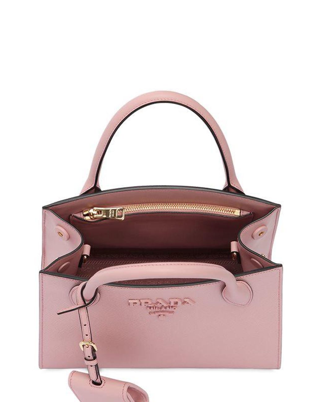 Prada Saffiano Leather Monochrome Bag - Pink