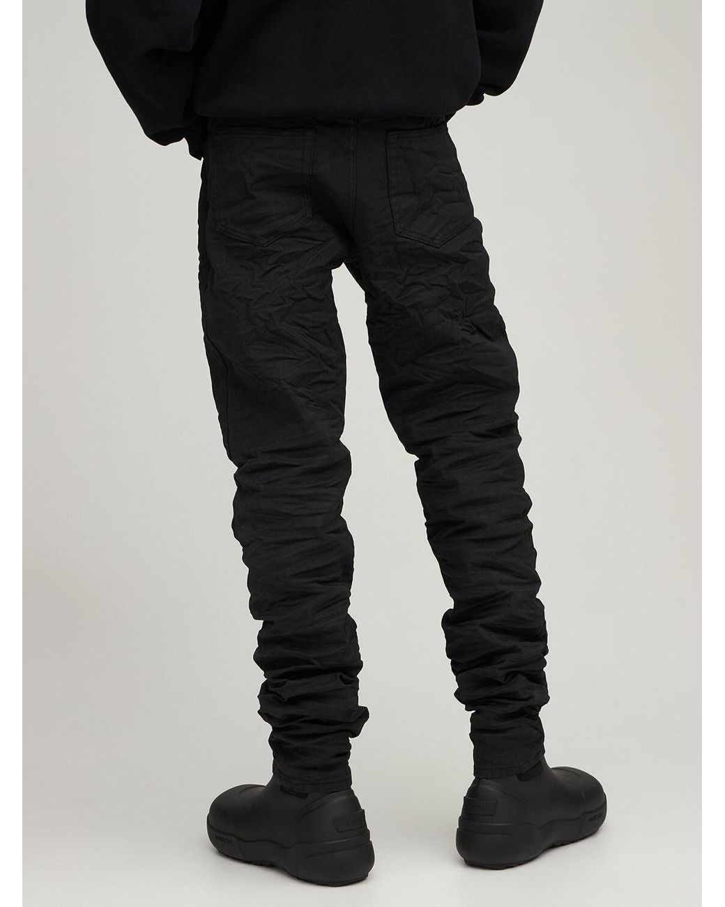 Denim Coated Stacked Straight Leg Jeans 