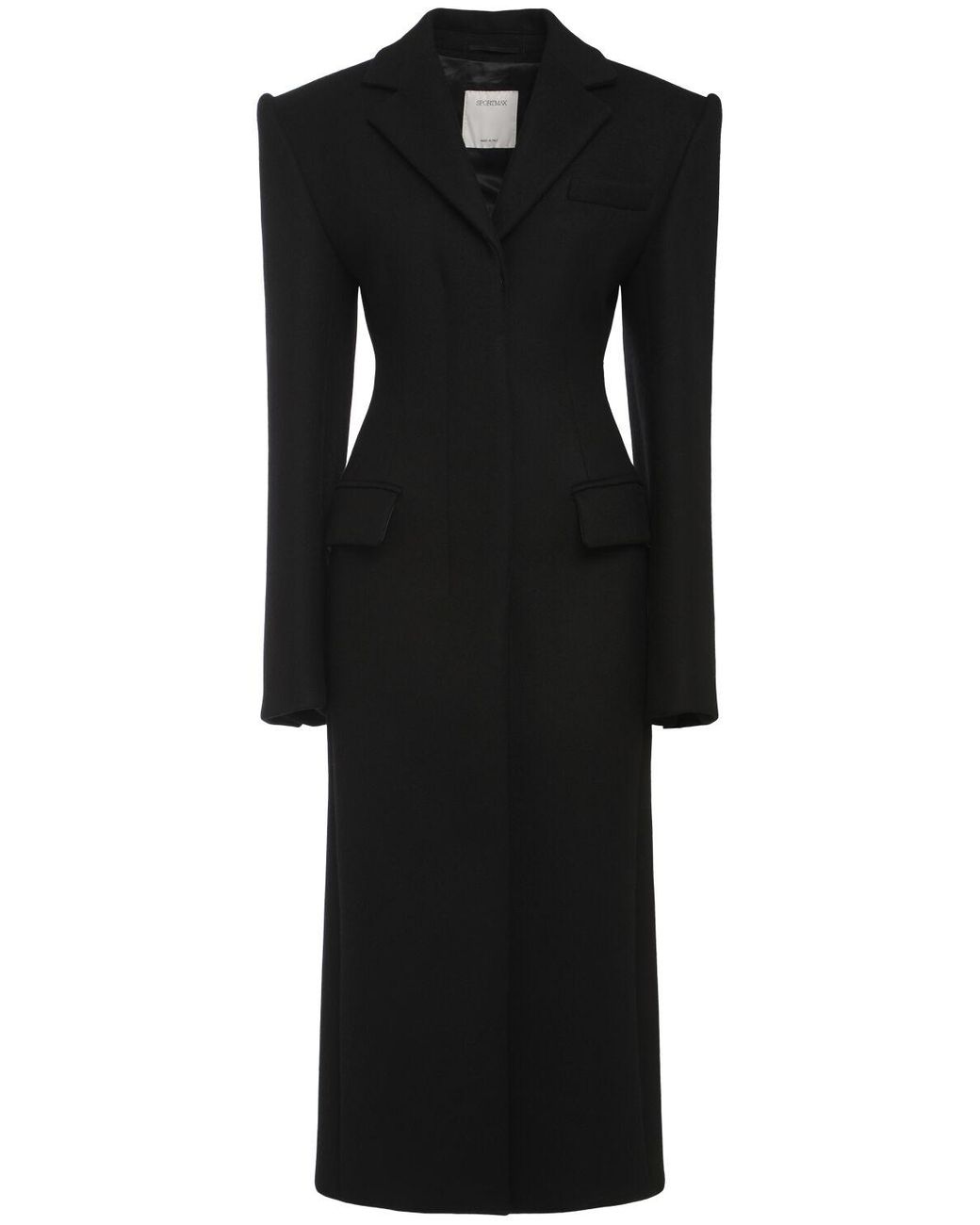 Long fitted wool coat hot sale
