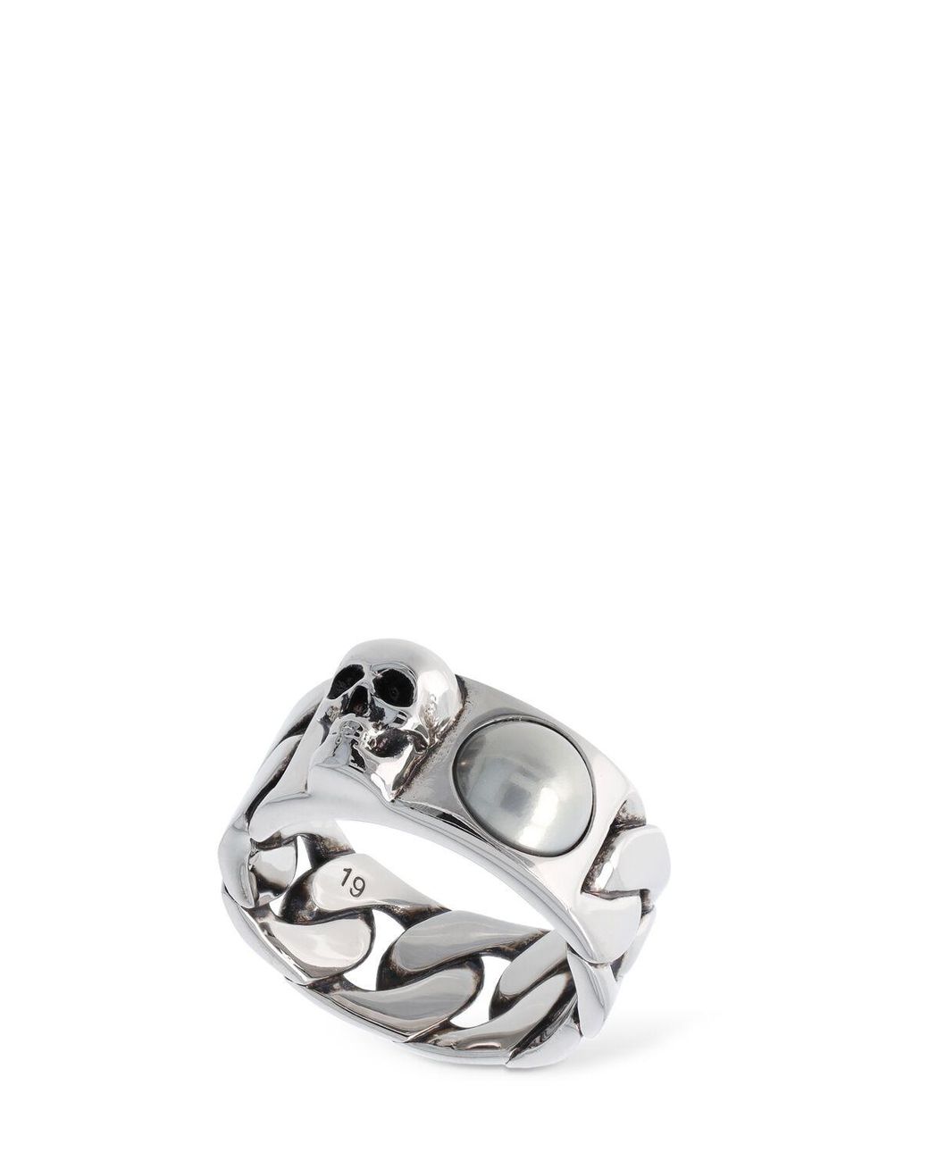Alexander McQueen Skull リング ホワイト | Lyst