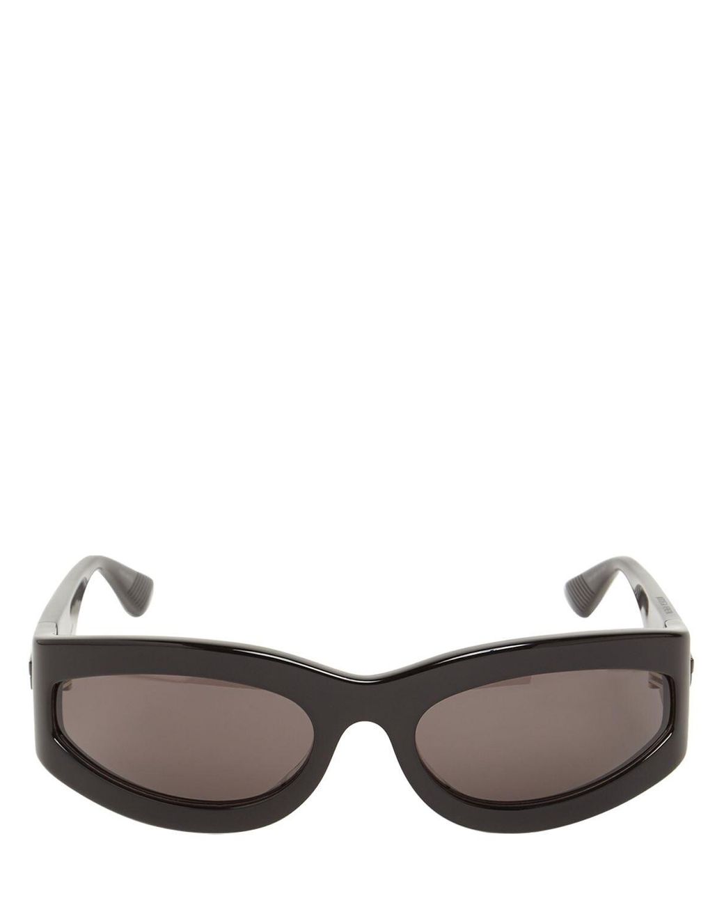Bottega Veneta Bv1089s Oval Acetate Sunglasses in Black | Lyst