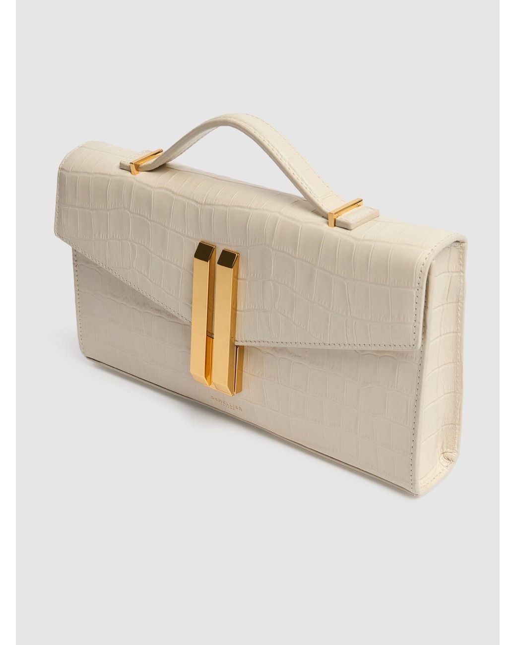 DeMellier London Vancouver Croc Embossed Leather Clutch in
