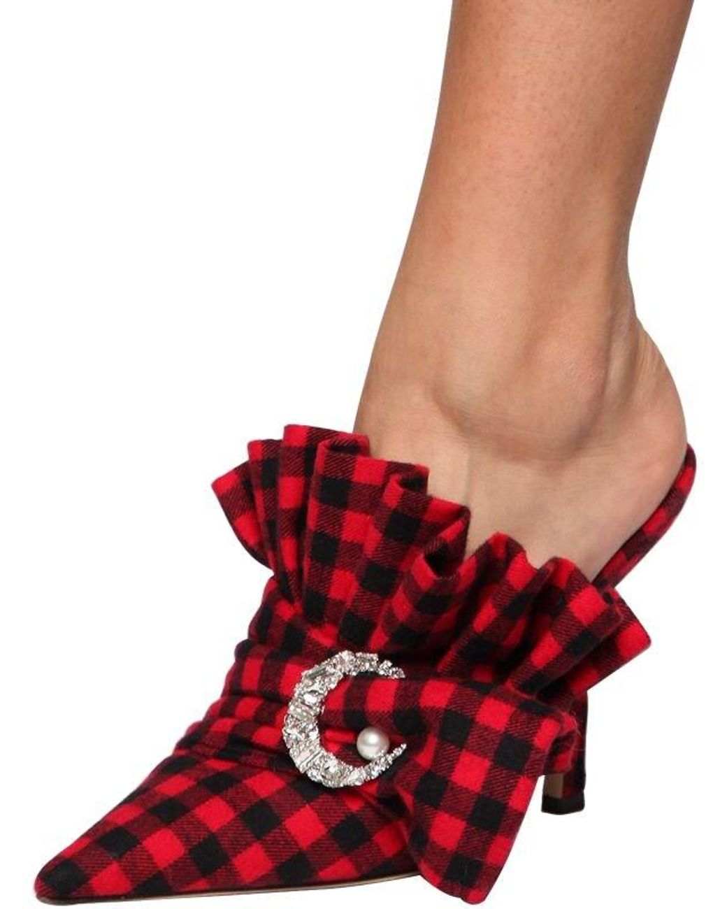plaid mules