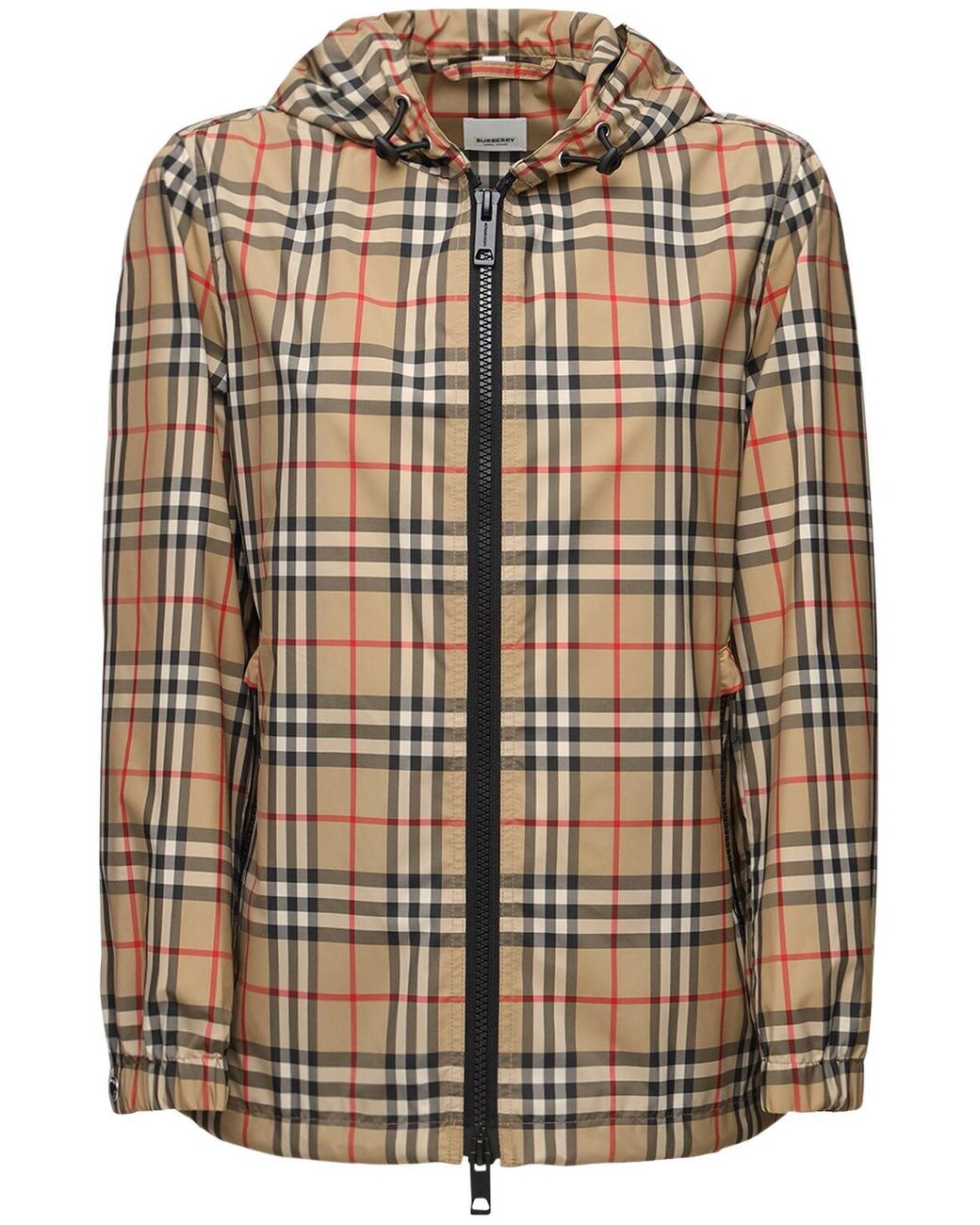 Tradicional justa Brisa Chaqueta Rompevientos De Nylon Con Cuadros Burberry | Lyst