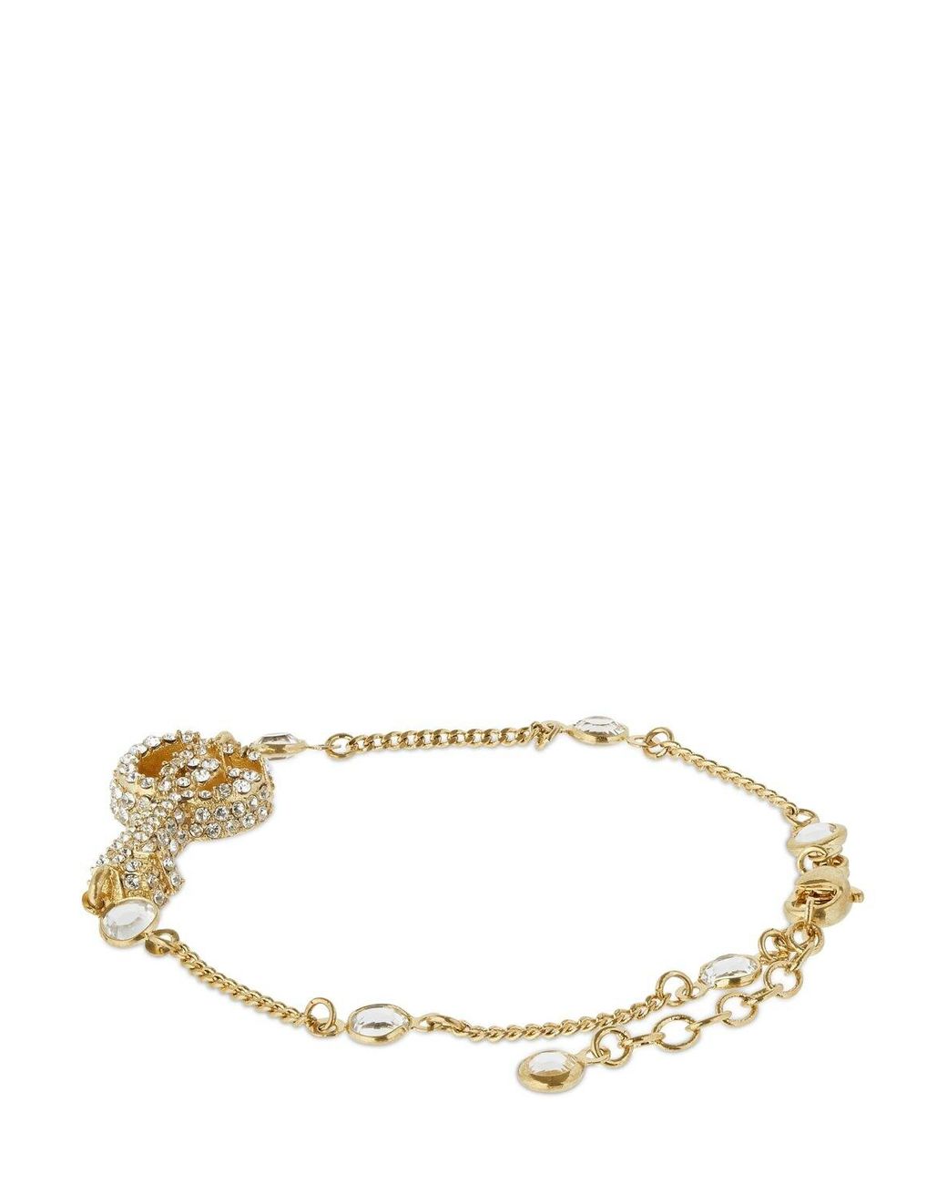Gucci Double G Key Bracelet W/ Crystals | Lyst UK