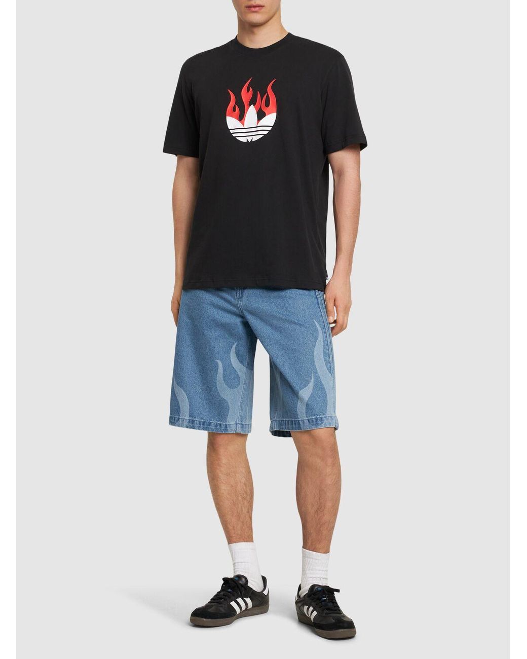 adidas Originals Flame Logo T-shirt in Black for Men | Lyst