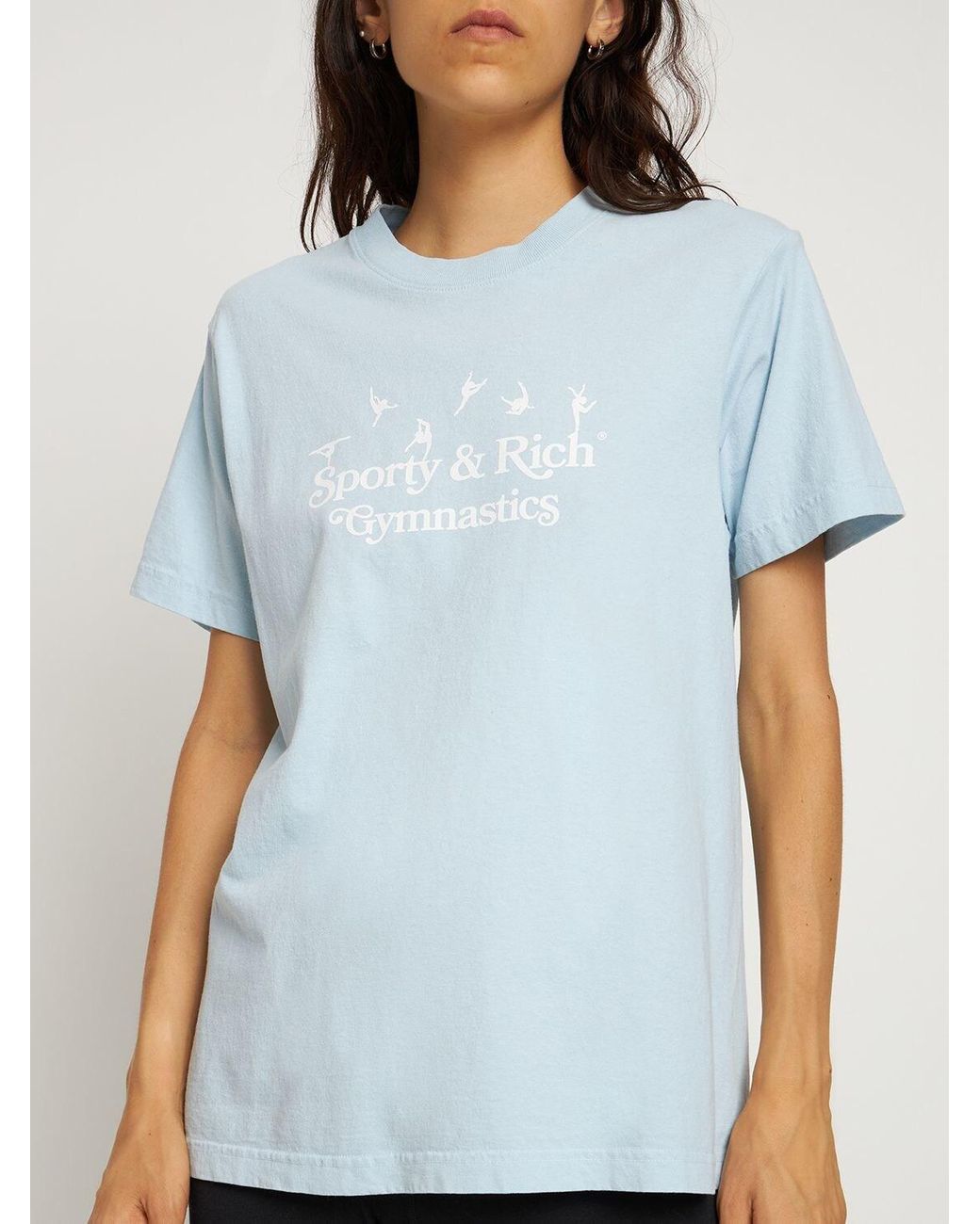 Femme Tops Tops Sporty & Rich T-shirt à logo imprimé Coton Sporty & Rich en coloris Rose 