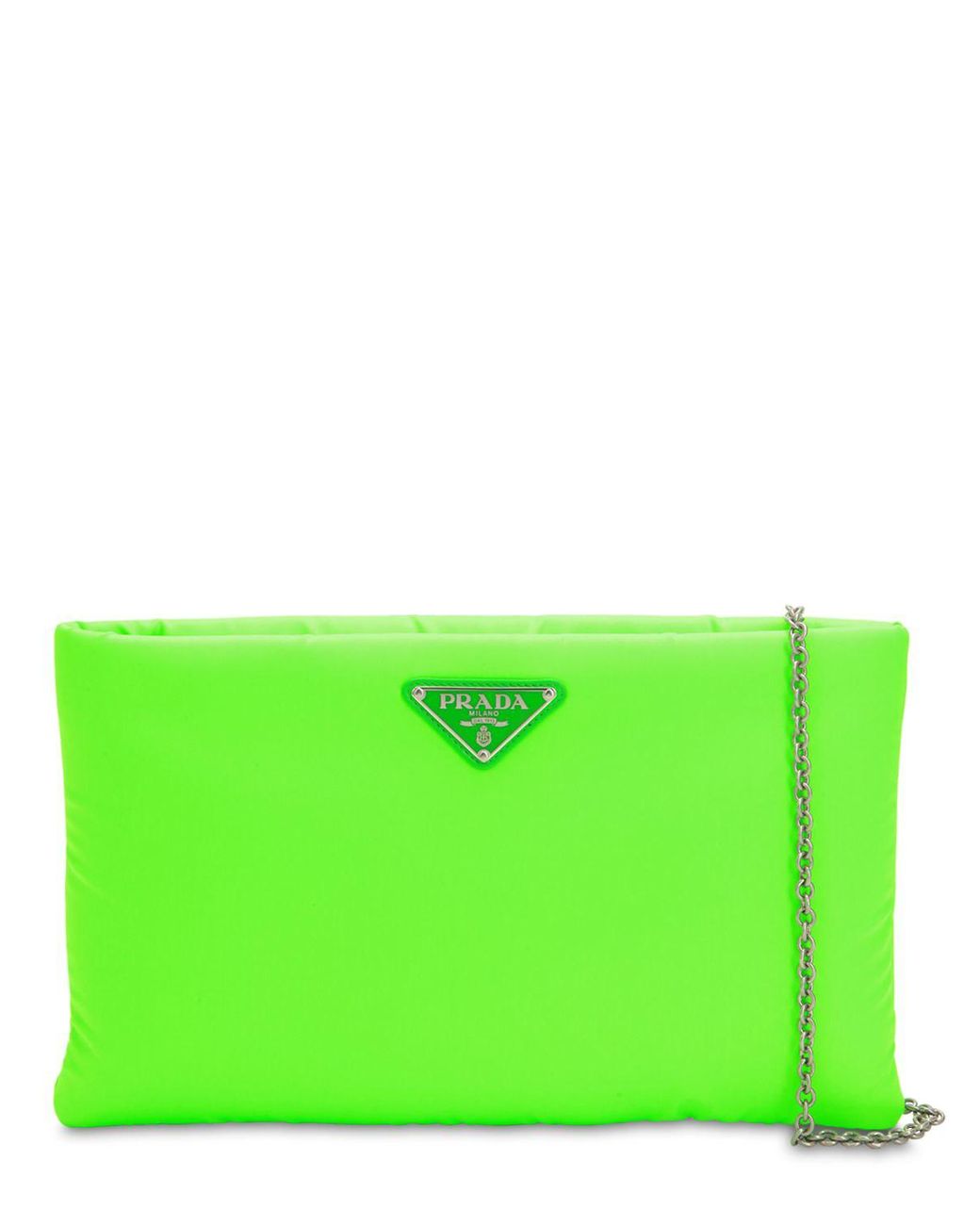 Prada Fluo Large Padded Nylon Clutch in Pink