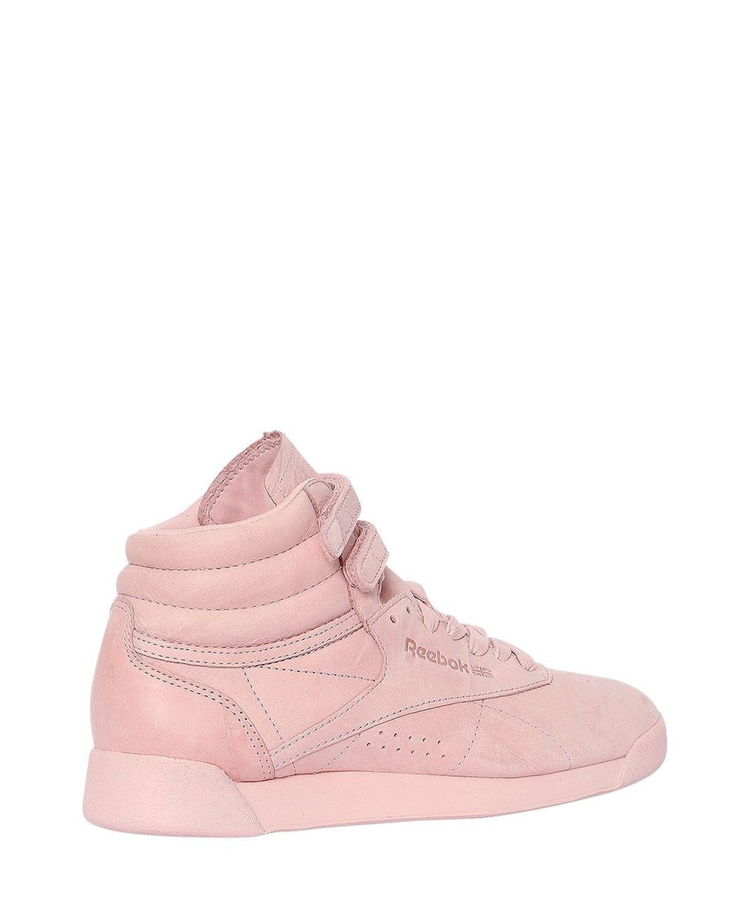 Reebok Freestyle Nubuck High Top Sneakers in Pink | Lyst