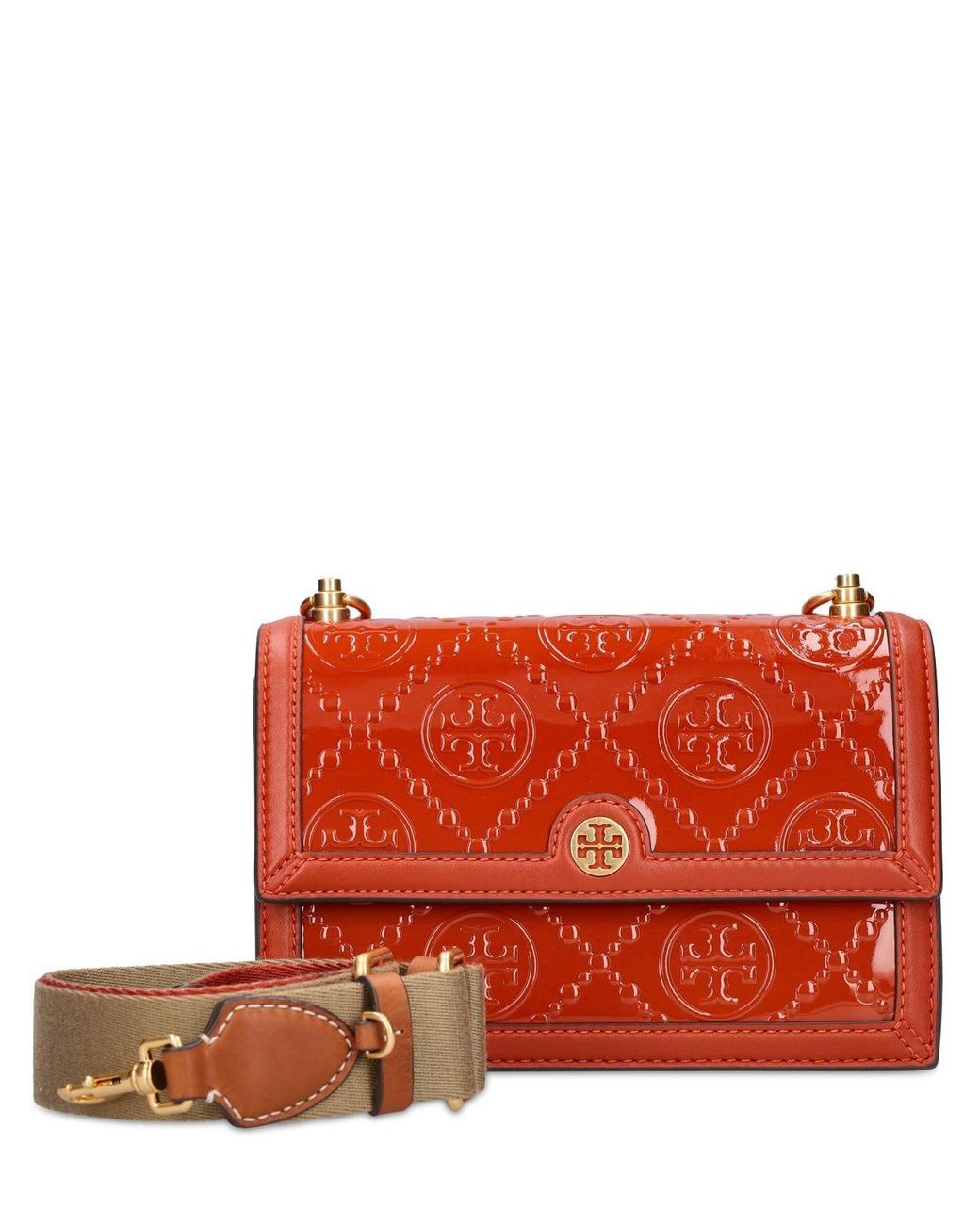 T Monogram Patent Embossed Wallet Crossbody: Women's Handbags, Mini Bags