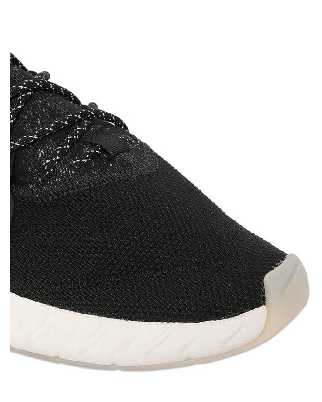 Adidas Originals Leather Tubular Rise Knit Sneakers In Black For Men Lyst