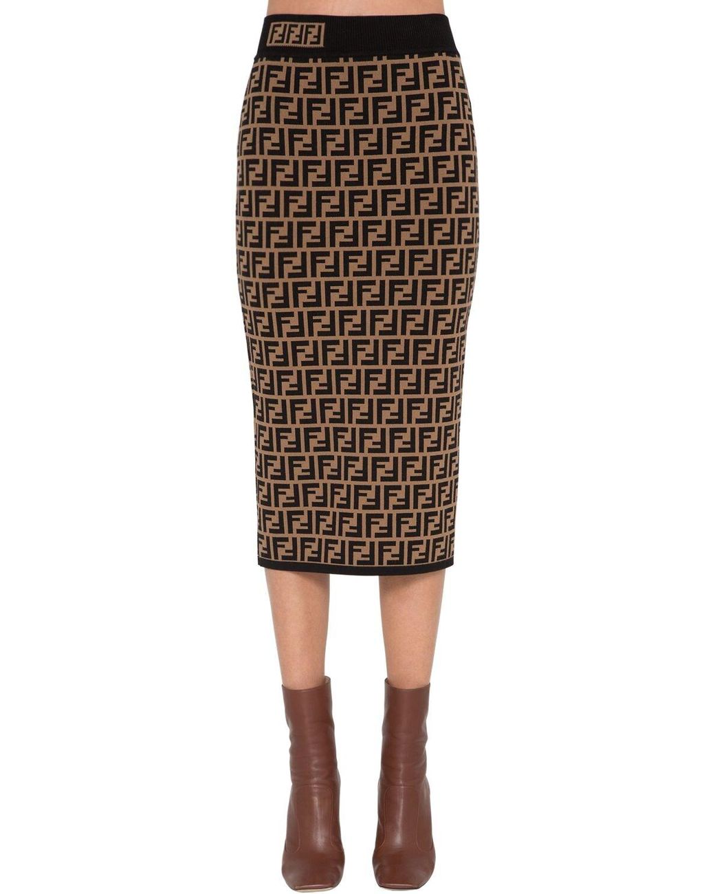 スカート Fendi Skirt In Brown Ff Silk Twill Fendi Skirt In Brown Ff Silk Twill | ModeSens