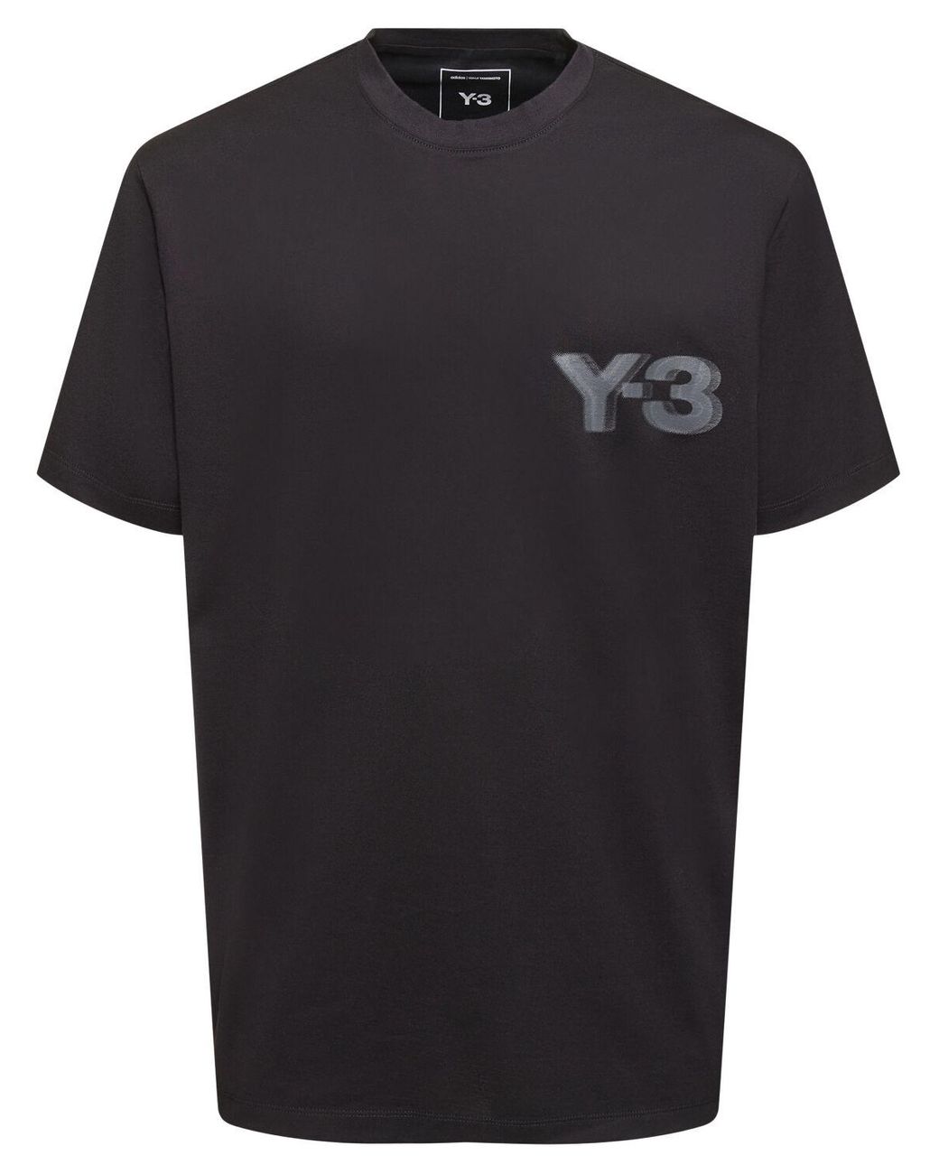 Y-3 Logo Cotton Short-Sleeved T-Shirt in Black for Men | Lyst UK