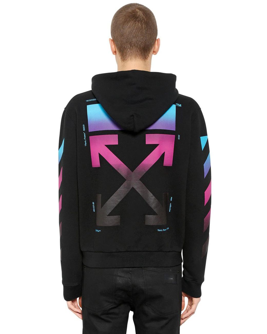 Off-White c/o Virgil Abloh Gradient Arrows Zip-up Sweatshirt Hoodie in  Black for Men | Lyst UK