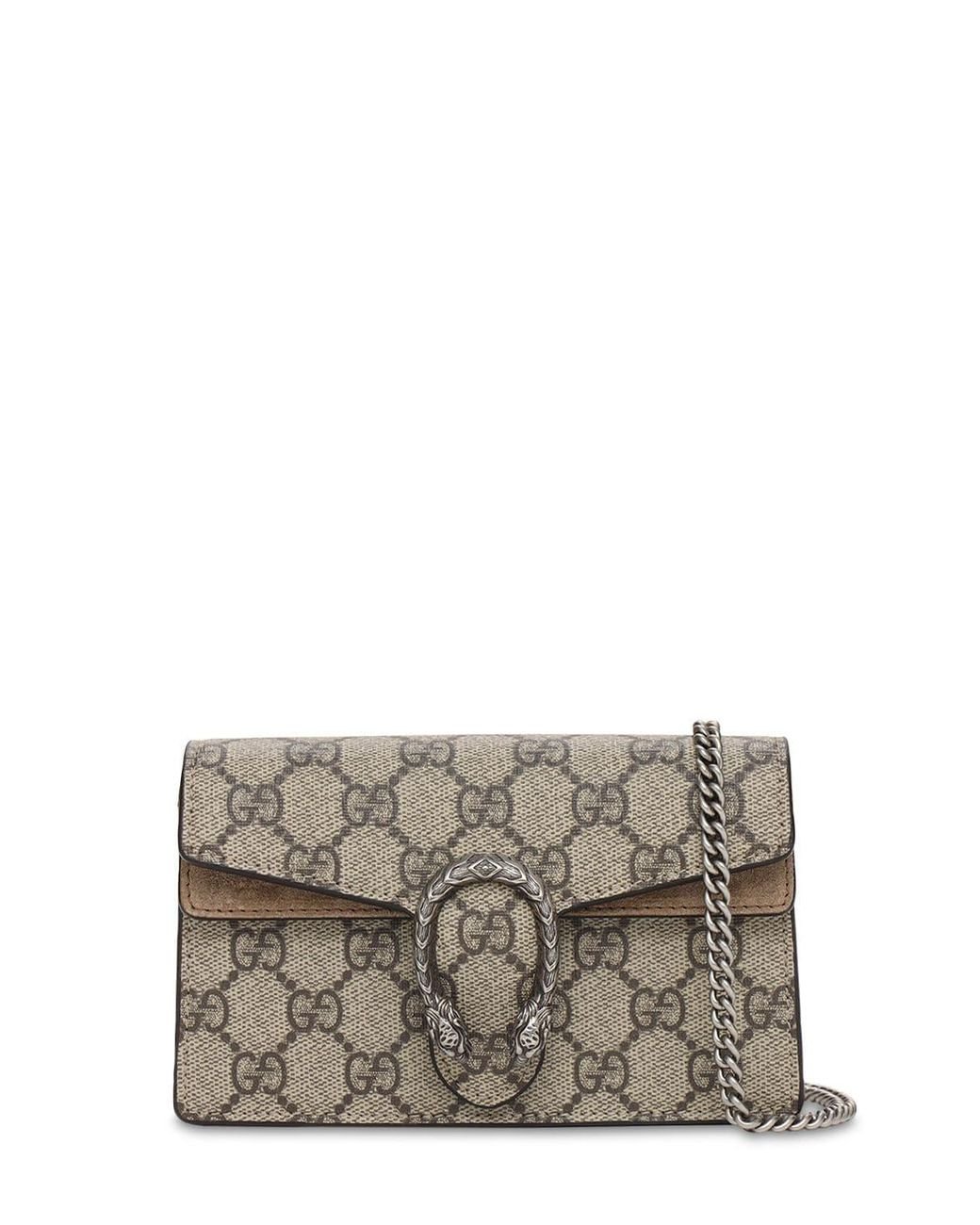Gucci Super Mini Dionysus Gg Supreme Bag in Gray Lyst