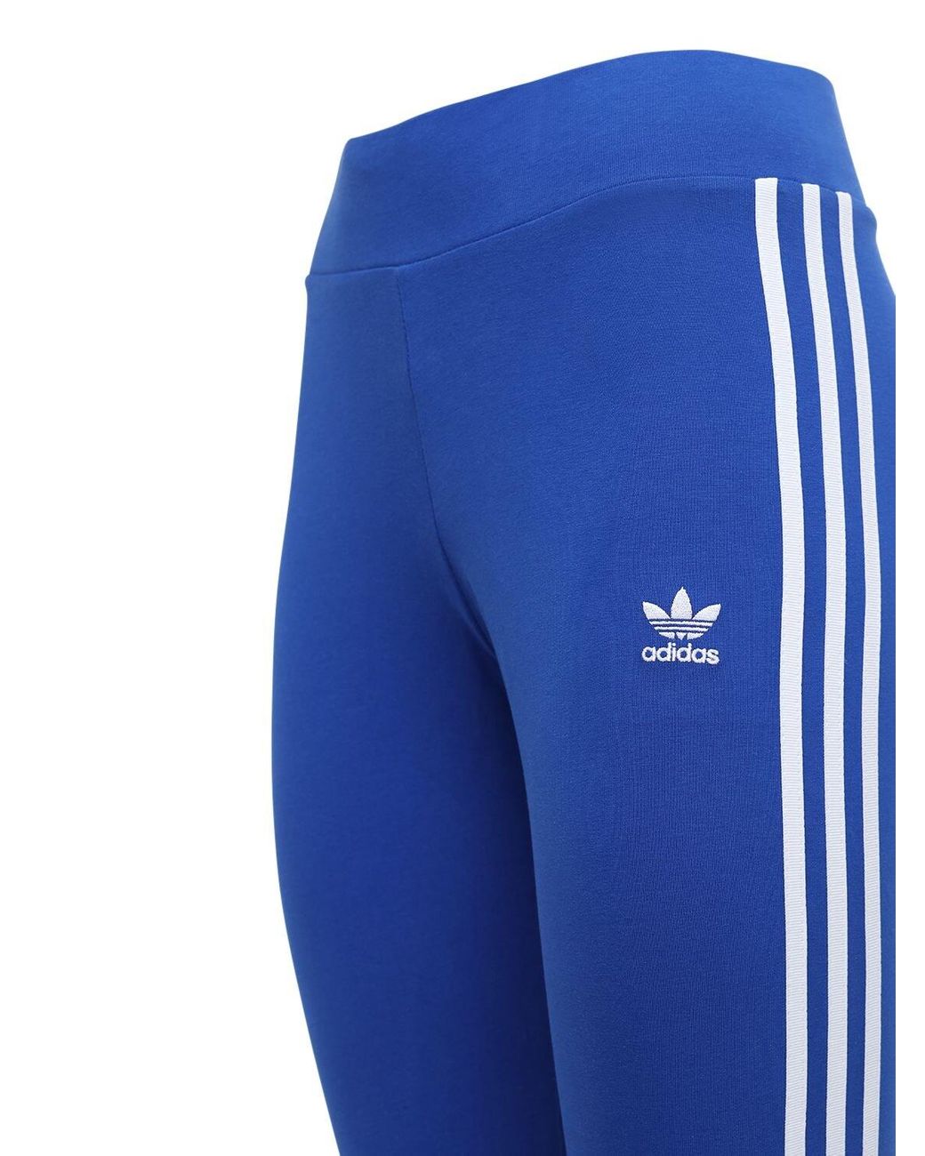 adidas Originals 3 Stripes Tight Cotton leggings in Blue | Lyst
