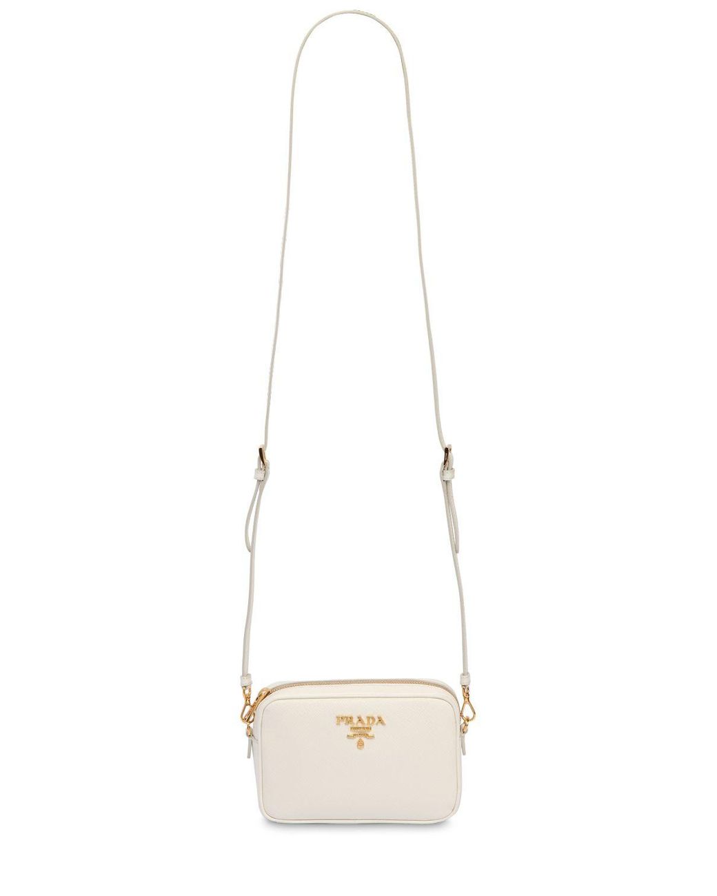 Prada Saffiano Leather Camera Bag in White