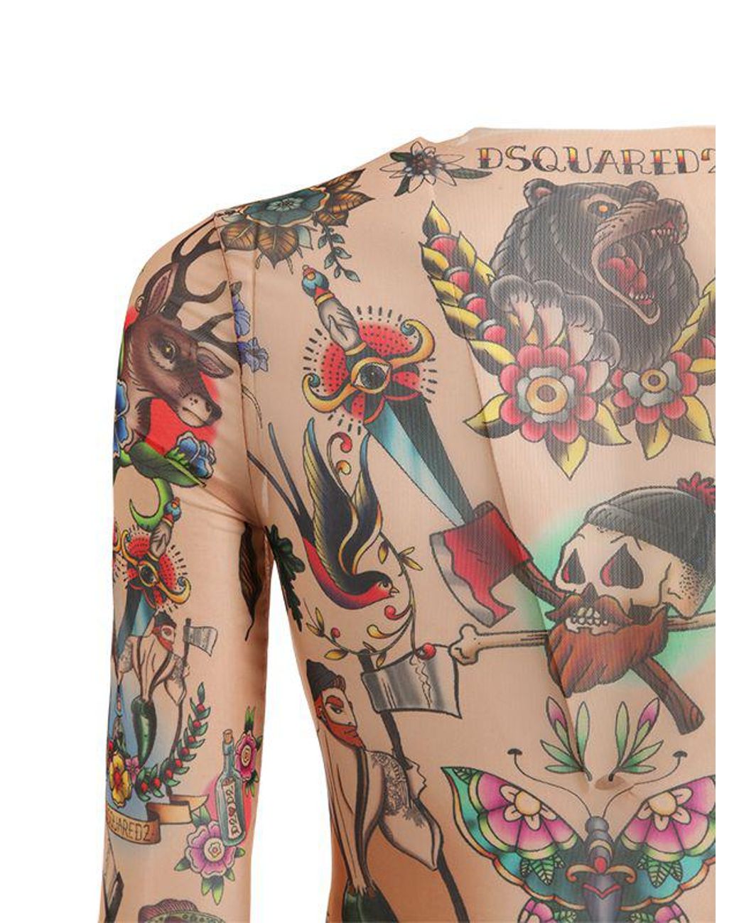 DSquared² Tattoo Printed Sheer Long Sleeve T-shirt for Men | Lyst