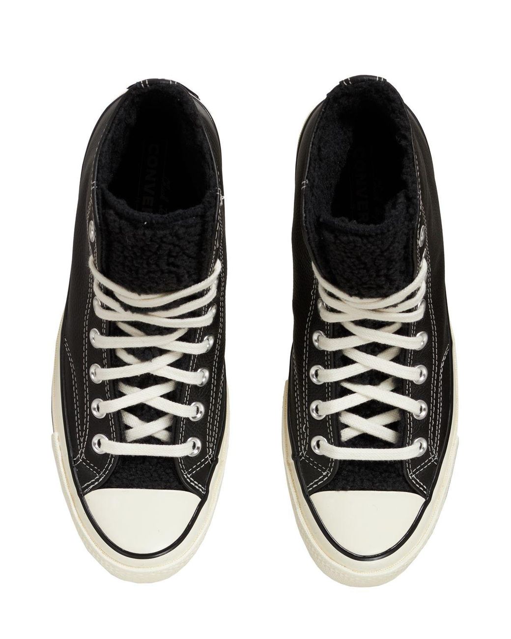 Converse Chuck 70 Leather & Sherpa Sneakers in Black | Lyst
