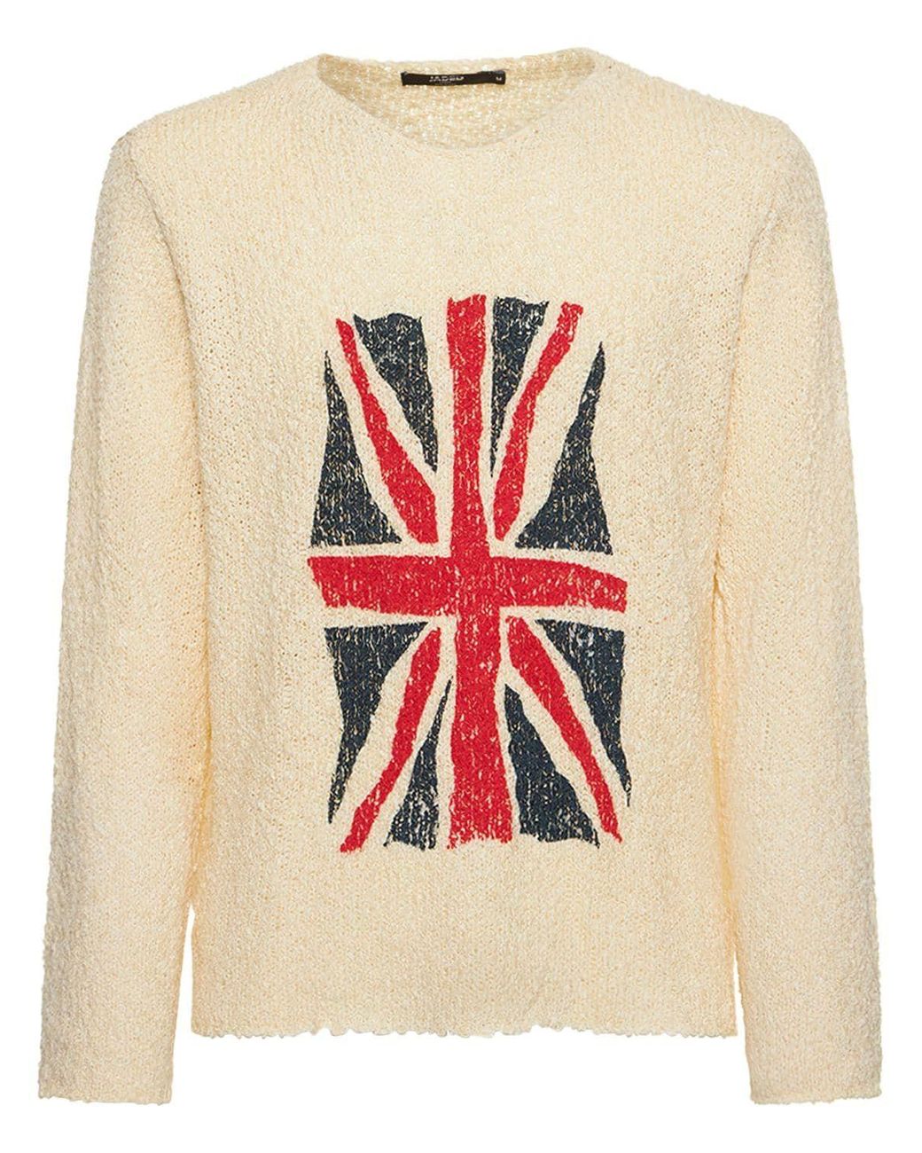 Jaded London Union Jack Jacquard Knit Sweater in White for