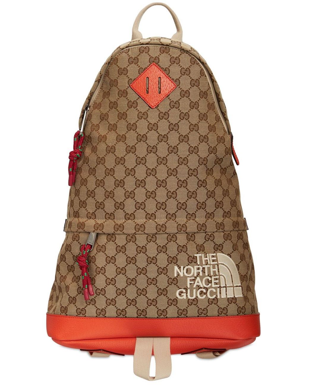 Gucci GG Supreme Leather-trimmed Canvas Backpack in Natural for Men