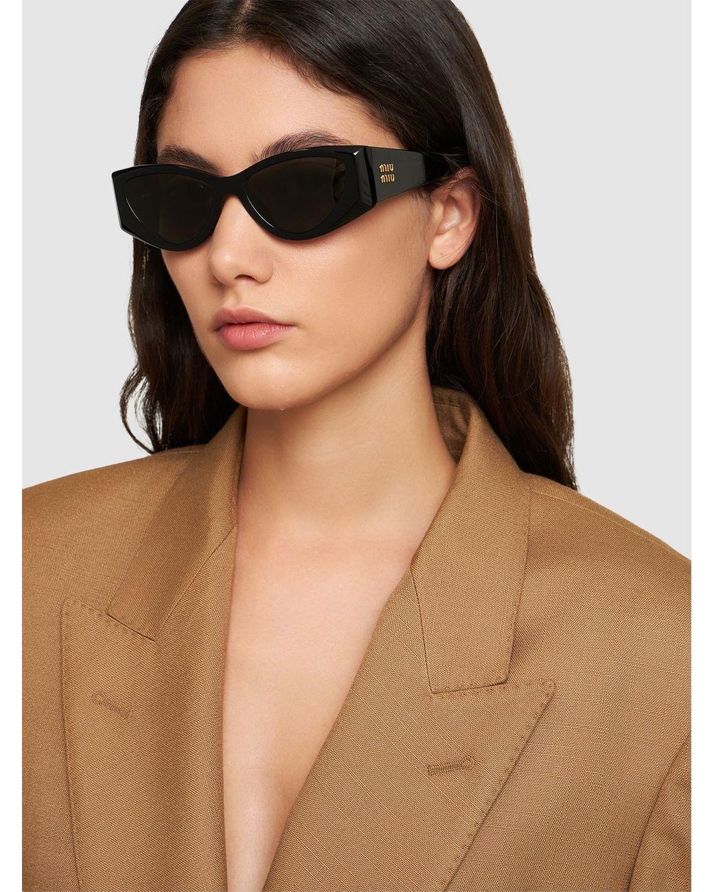 サングラス MIU MIU ACETATE SUNGLASSES Miu Miu oval acetate black sunglasses – Eyewear Club