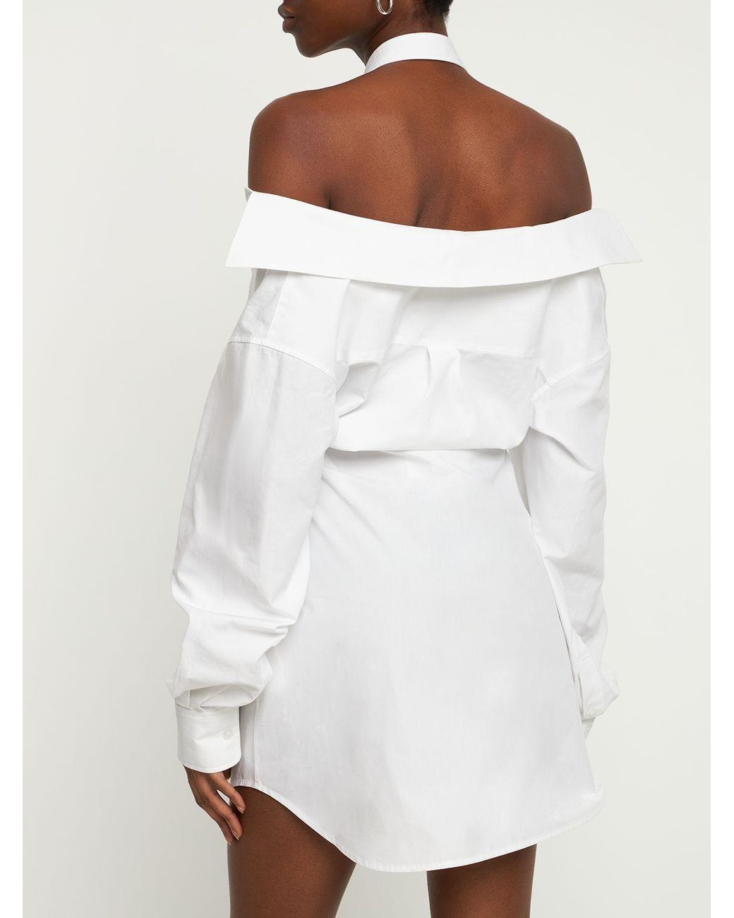 White shirt dress off cheap the shoulder
