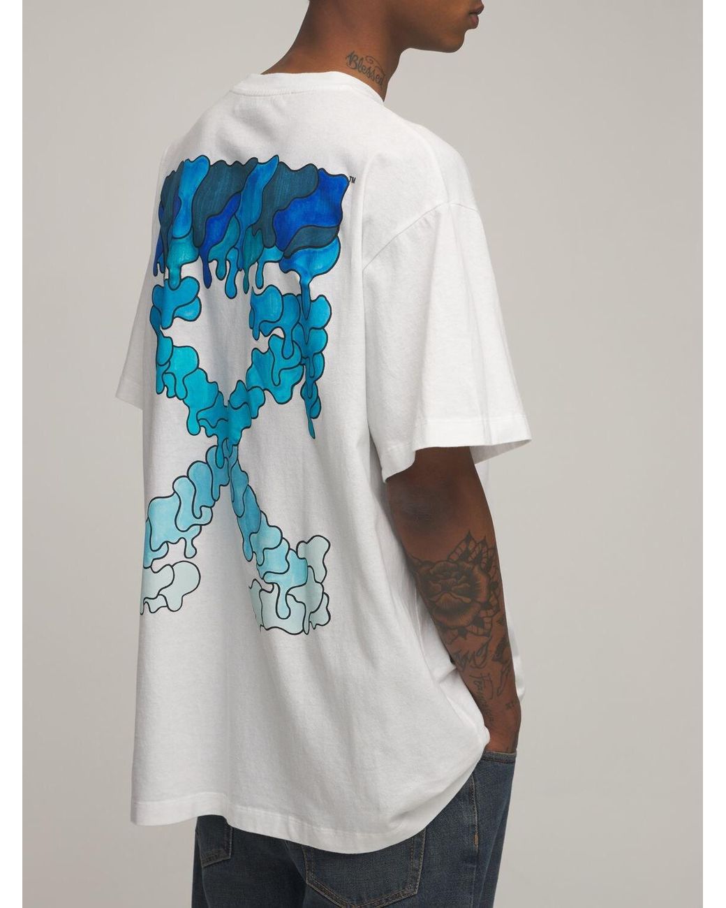T-shirt Oversize En Jersey De Coton "blue Marker" Off-White c/o Virgil  Abloh pour homme | Lyst
