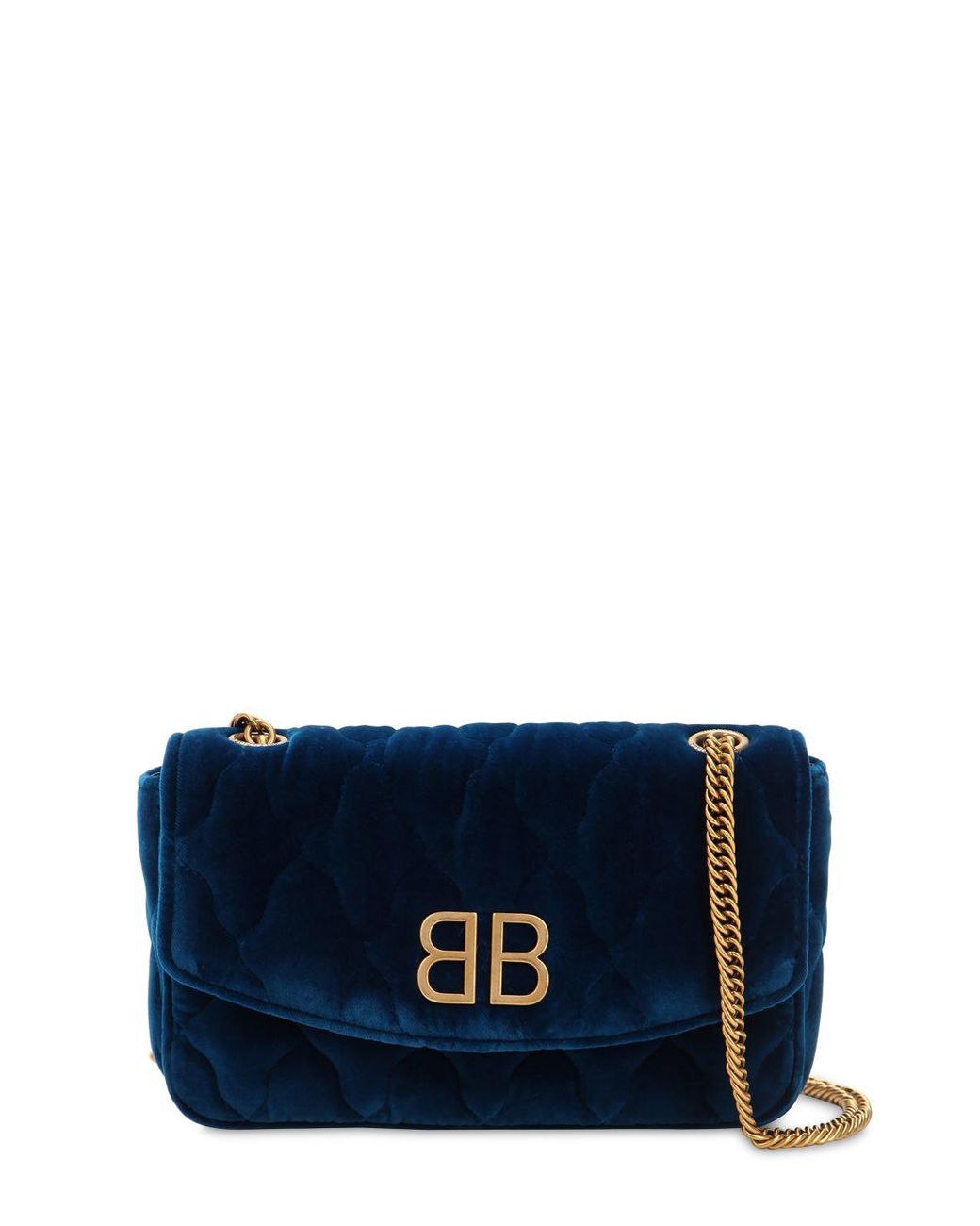 Balenciaga Tasche Aus Samt "bb Chain Wallet" in Blau | Lyst CH