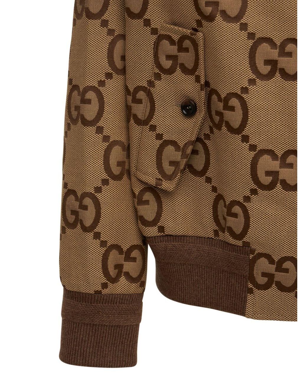 Gucci Beige Canvas Jumbo GG Jacket for Men