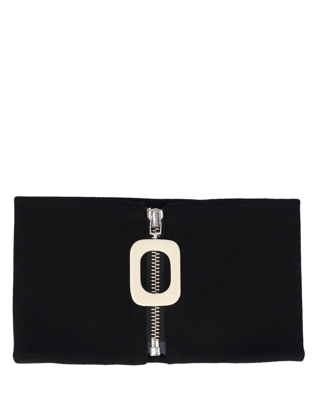 JW Anderson Wool Knit Zip-Up Neck Warmer in Black for Men