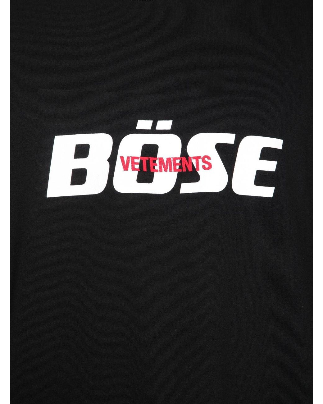Vetements Oversize "bose" Print Cotton T-shirt in Black for Men | Lyst