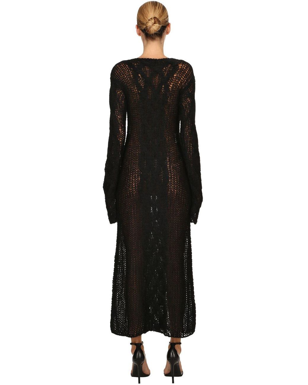 Miu Miu Sheer Mohair Knit Dress in Black | Lyst Australia