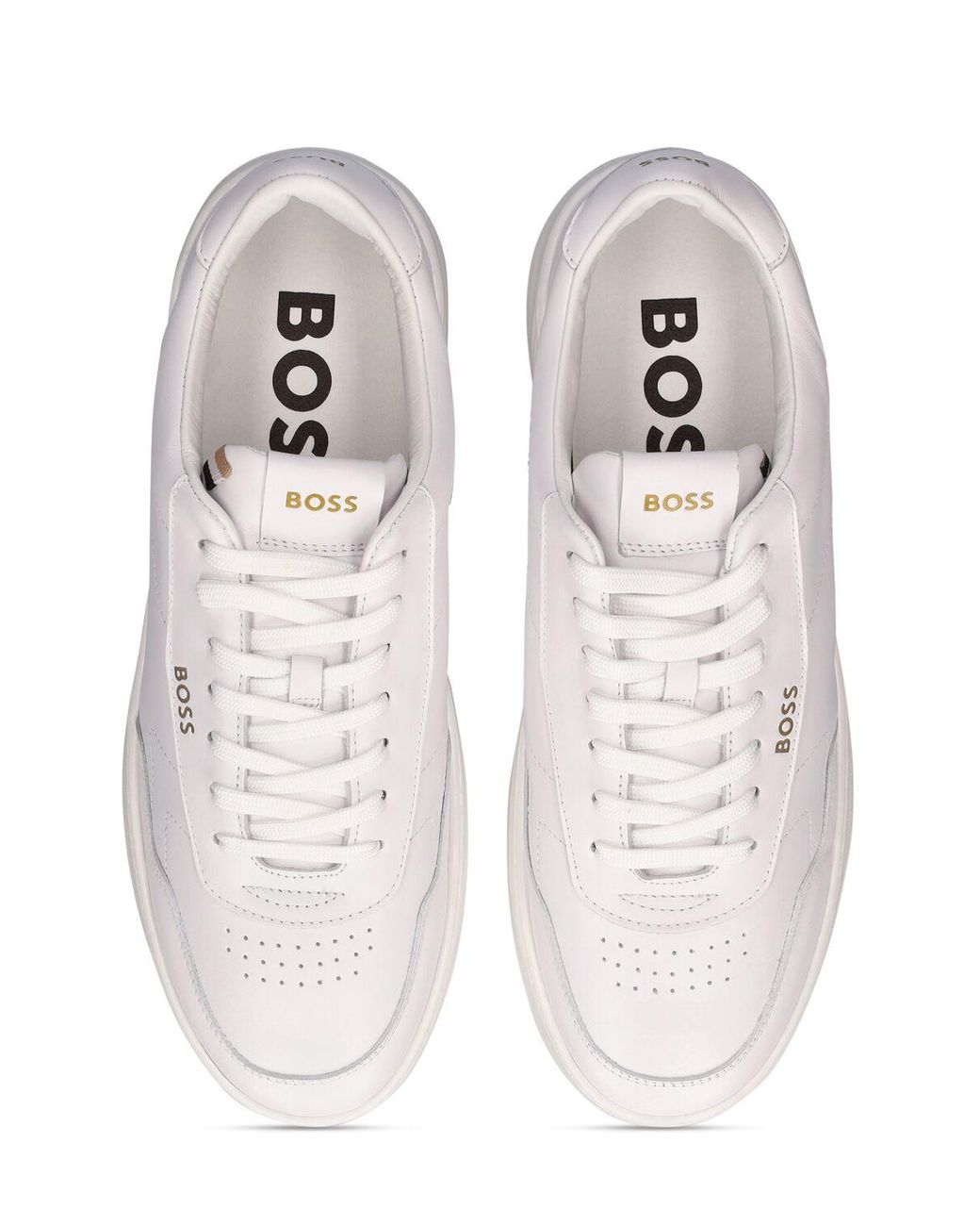 Sneakers baltimore de piel BOSS by HUGO BOSS de hombre de color Blanco |  Lyst