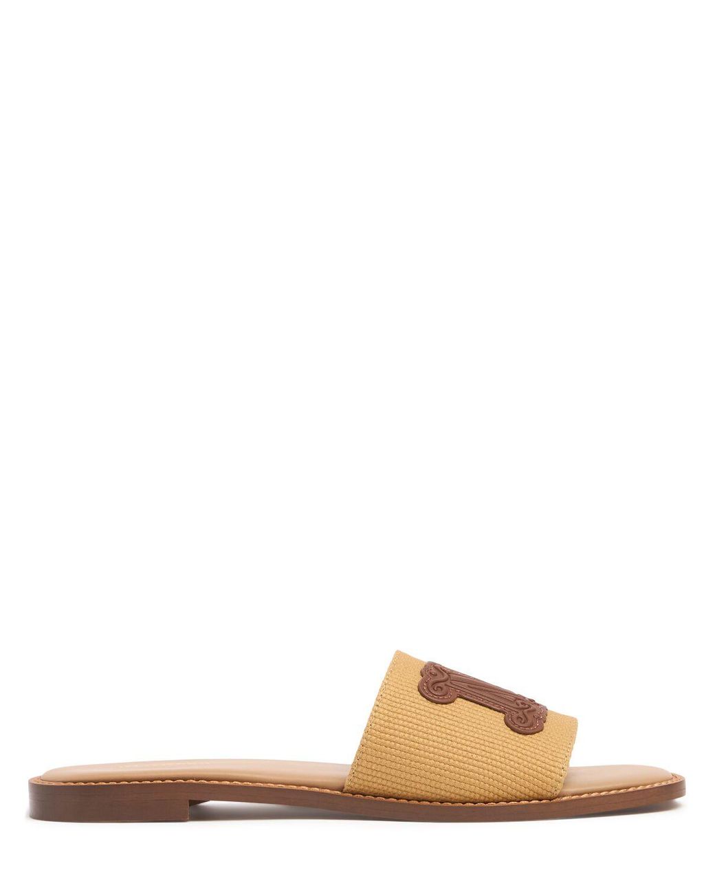 存在感抜群 ☆ Max Mara 10mm Cotton & leather slides max-mara-Cammellociocc-10Mm-