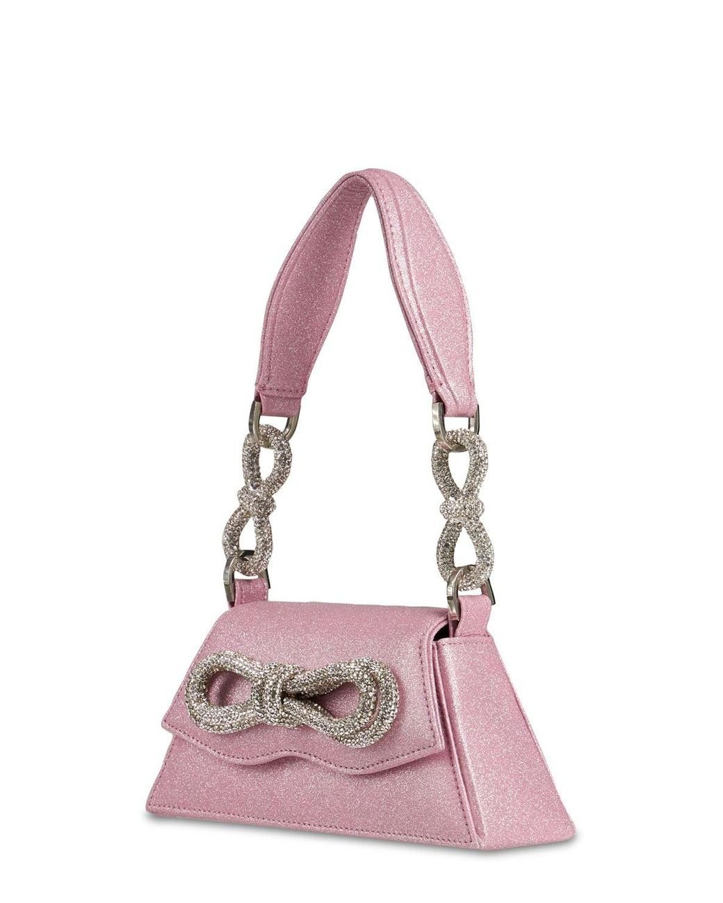 Mach & Mach Mini Samantha Top Handle Bag W/bow in Pink | Lyst