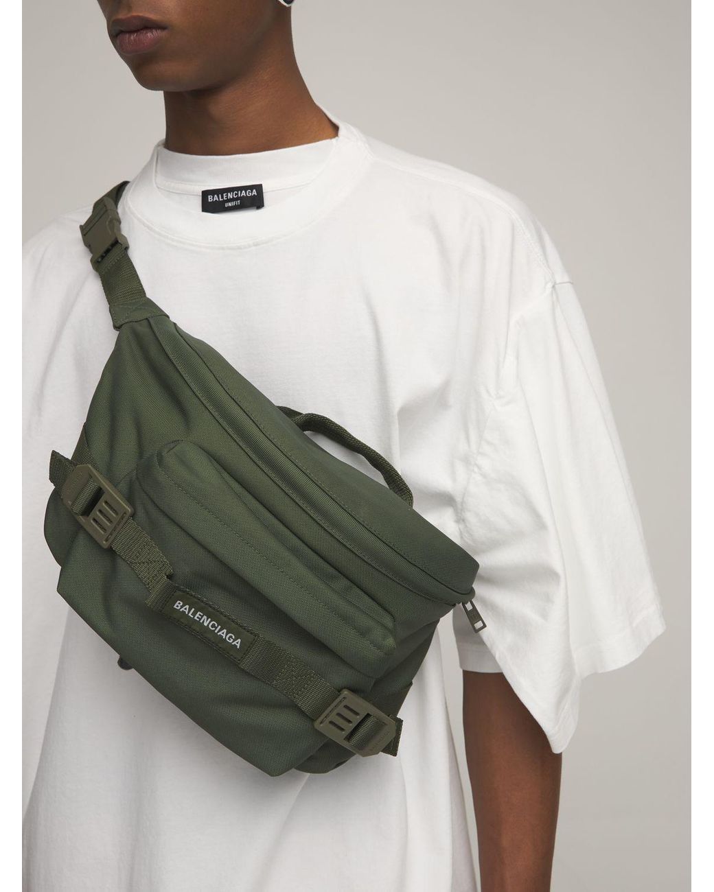 Balenciaga Army Nylon Large Belt Bag in Green for Men | Lyst