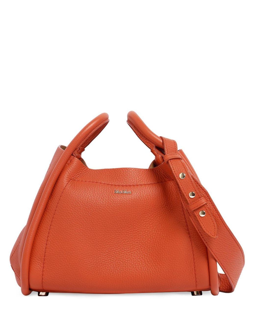 Max Mara Marineshould Leather Shoulder Bag in Orange | Lyst