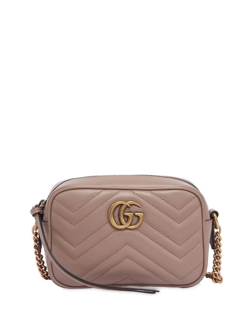 gucci small gg 2.0 matelassé leather camera bolsa