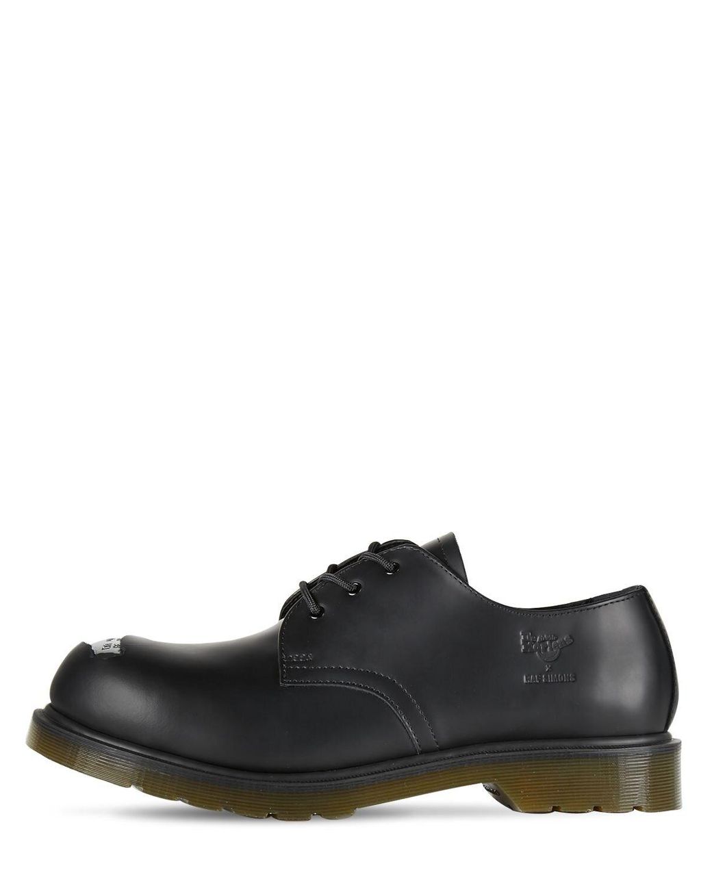 Raf Simons Dr. Martens Steel Toe Leather Shoes in Black for Men | Lyst