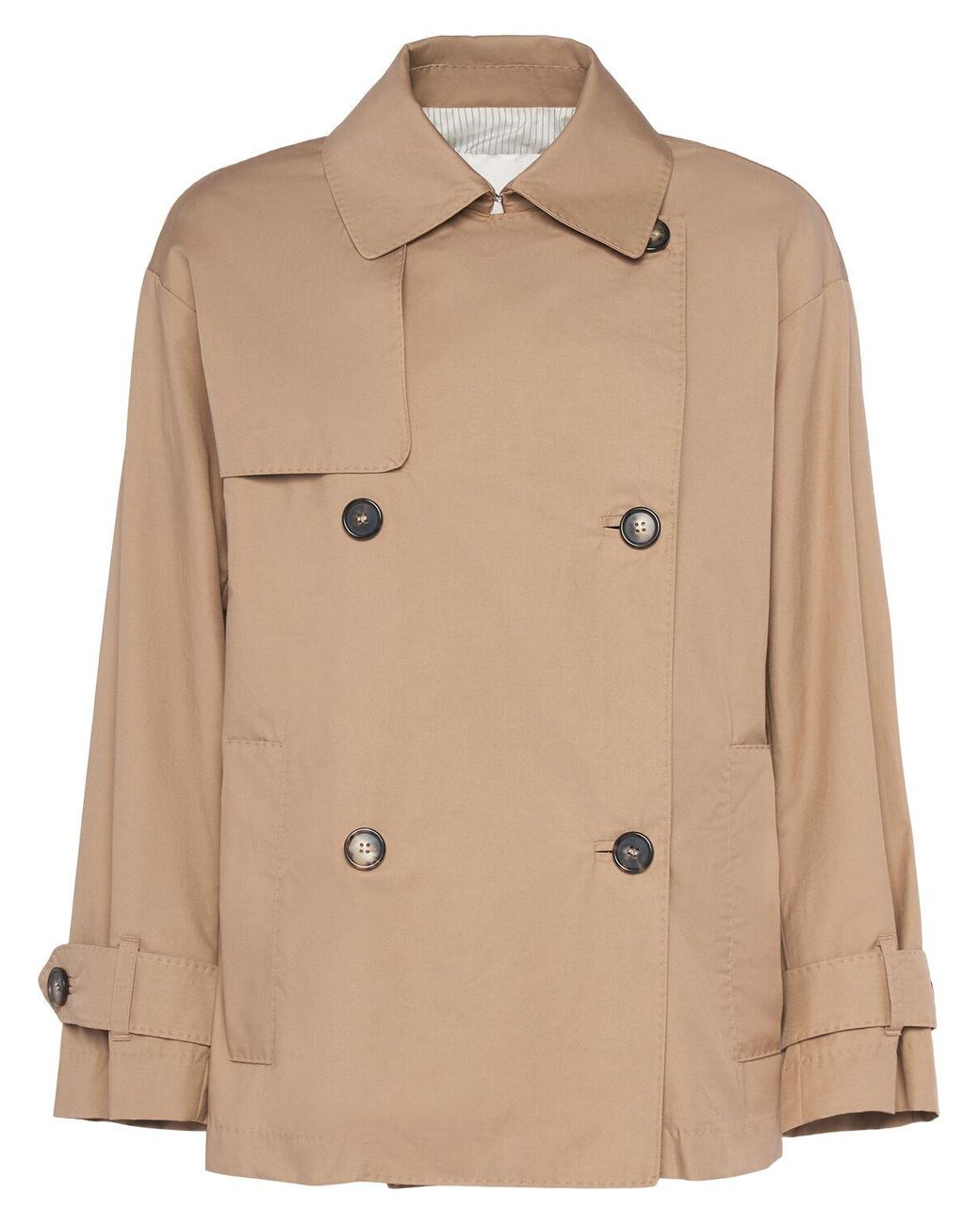 Max Mara Zeno Twill Trench Coat in Natural | Lyst